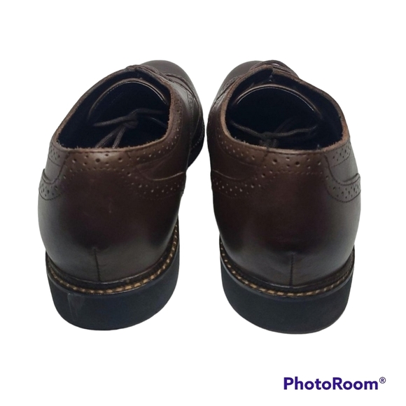 apex LT710M Men’s Oxford Dress Shoe Wingtip Brown - Picture 4 of 7